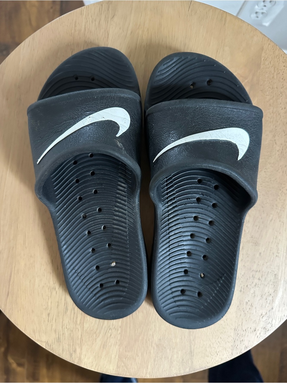 Nike Unisex Black Slide Sandals with White Swoosh